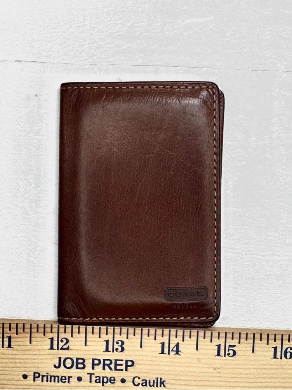 Coach Brown Leather Bi-Fold Wallet Slim Classic Minimalist - Picture 7 of 8